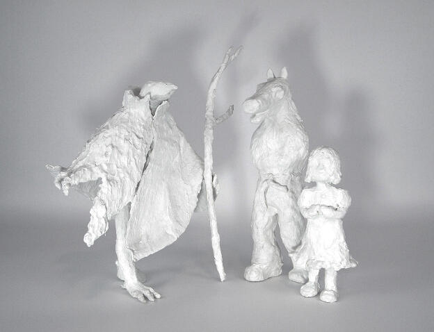 In the Midst Maquettes - Birdman, Girl and Horseman